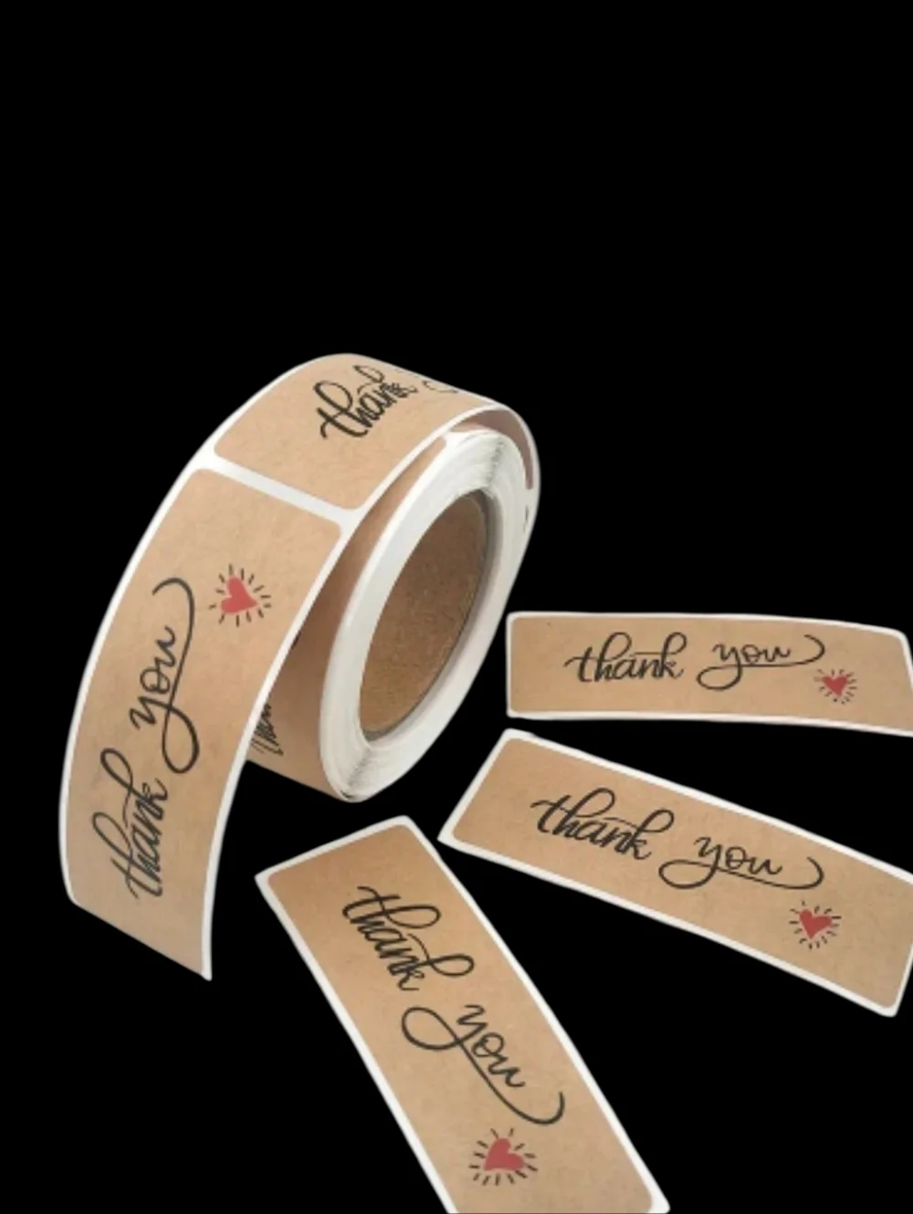 120ct. Thank You Kraft - Brown Thank You Stickers Bonus 3 Random Polymailers
